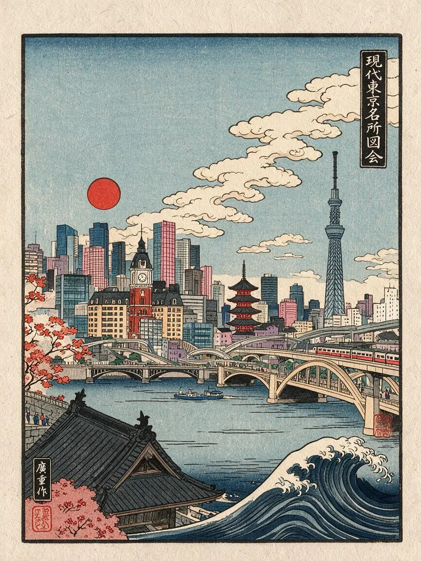 浮世绘（Ukiyo-e）示例画面